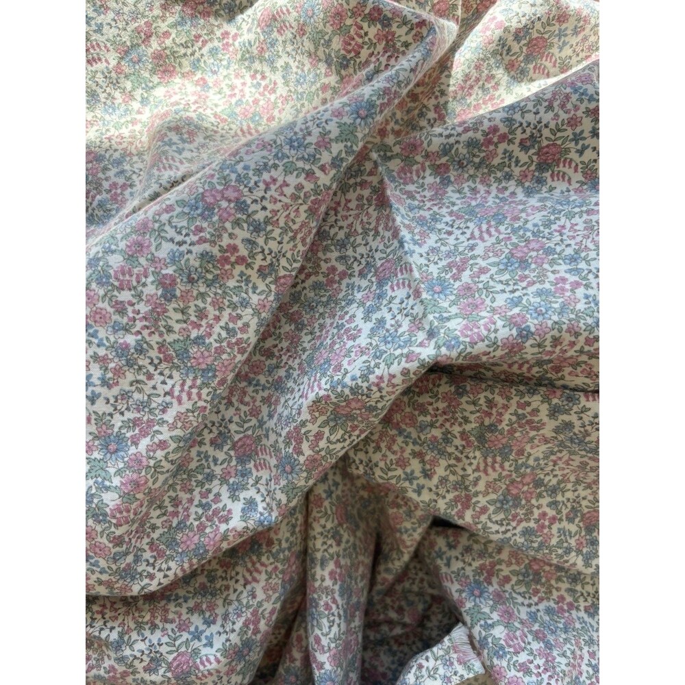 Vtg Country Cottage Ditsy Floral Fabric Joan Kessler Concord Pink Blue 1.75 yds